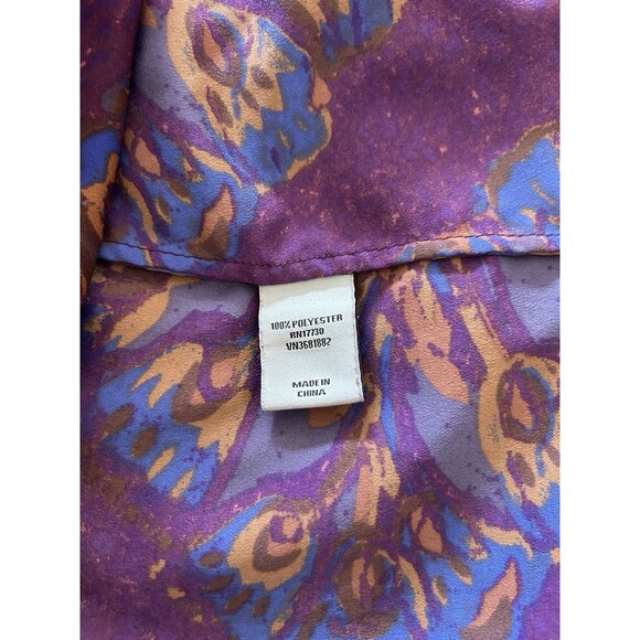 Tucker Womens Dress Large Button Front Tunic Purple Floral Boho Chic Lightweight - Picture 10 of 11